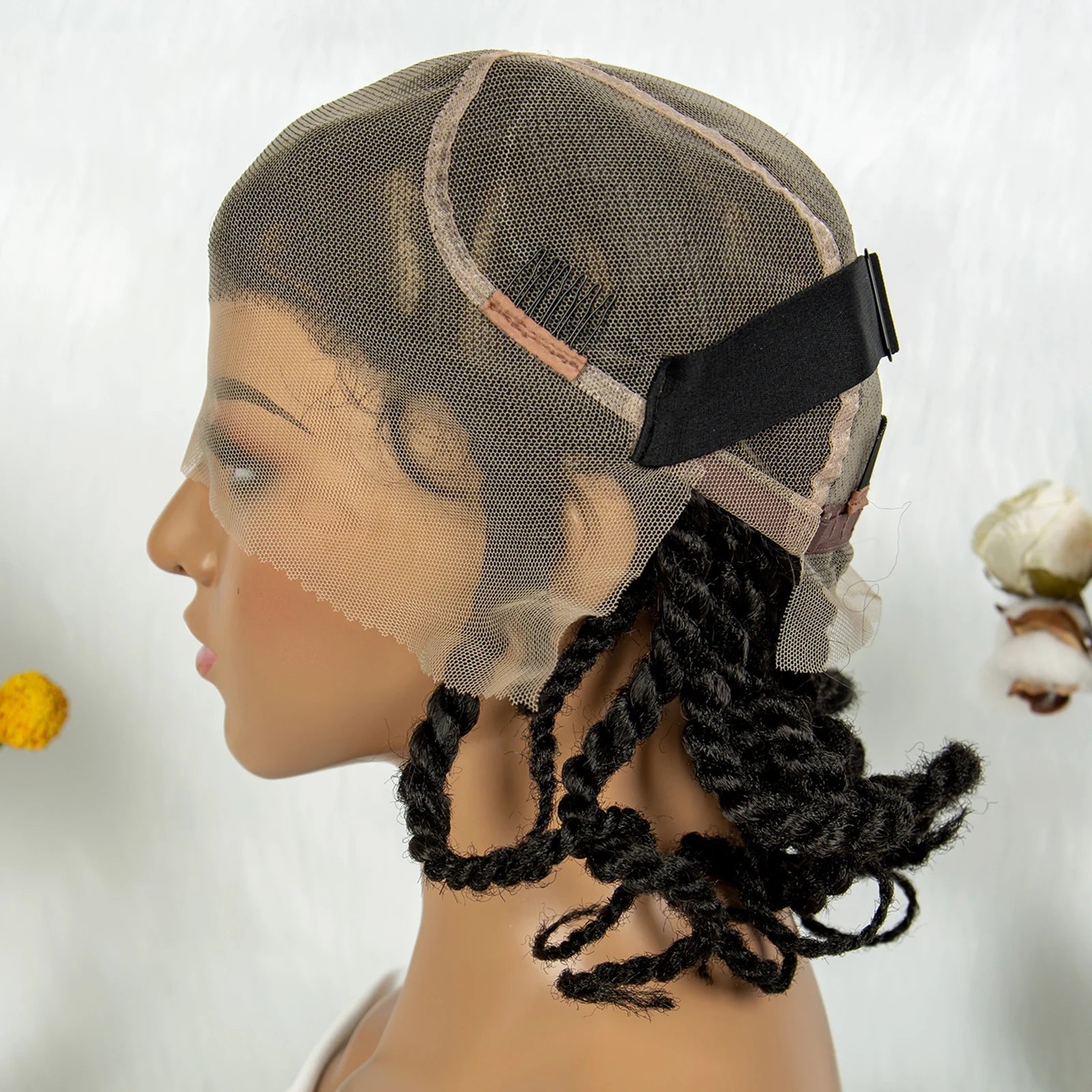 12" Short Box Braided Full Lace Wig | Crochet Braids | Baby Hair | Synthetic Braiding Wig