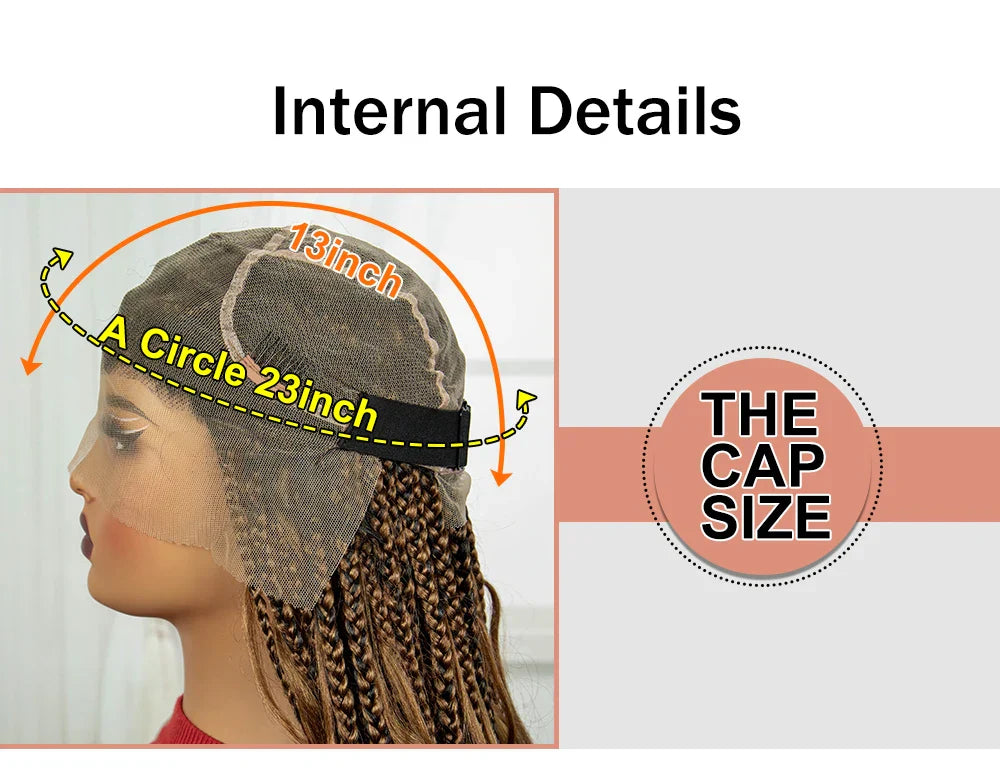 34" Boho Knotless Box Braids Wig | HD Full Lace | Ombre Twist | Baby Hair