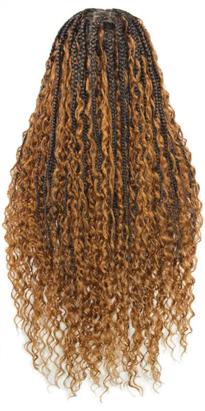 36" Ombre Goddess Locs Braids Wig | 360 Lace Front | Baby Hair | Bohemian Style
