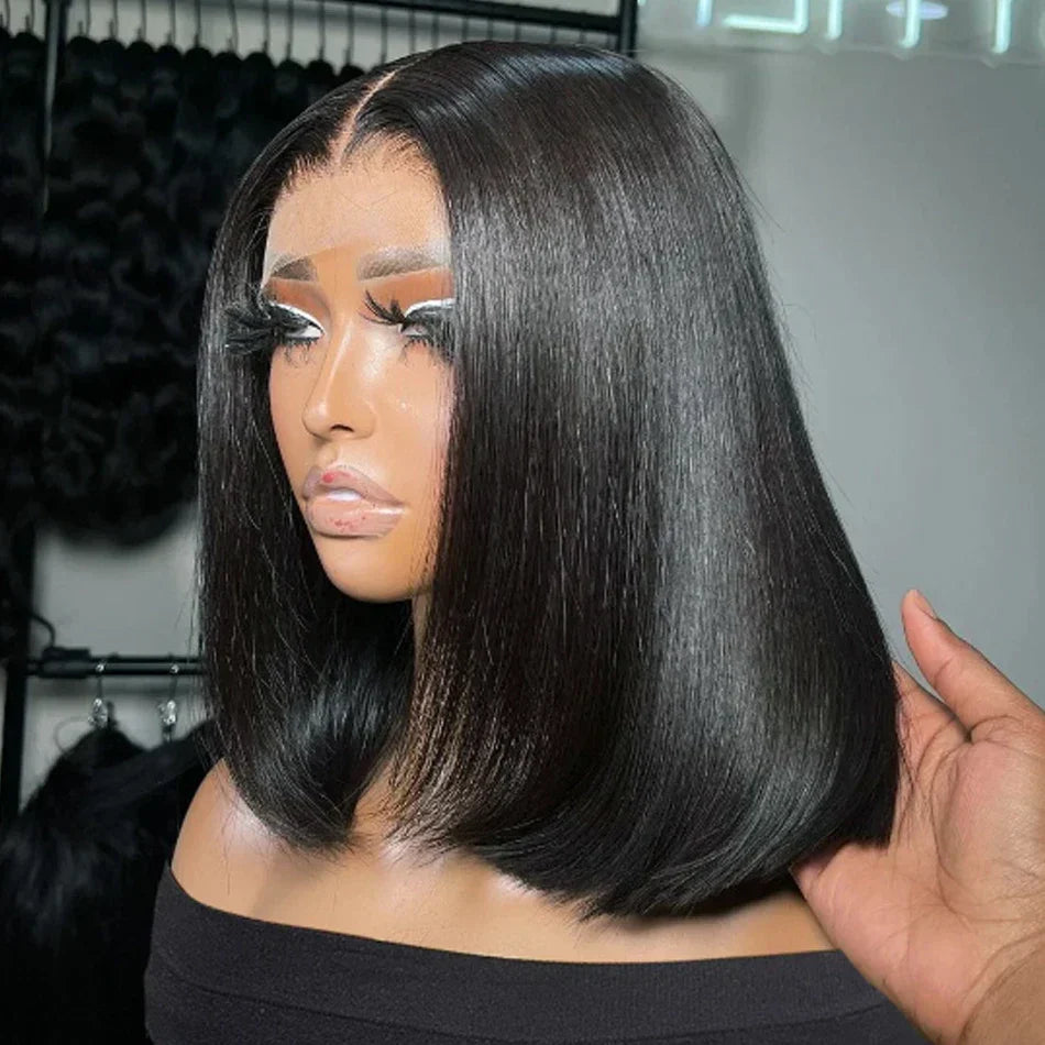 12A Bone Straight Bob Wig | Ready to Go | Glueless | Lace Frontal & Closure Options | Brazilian Remy Human Hair
