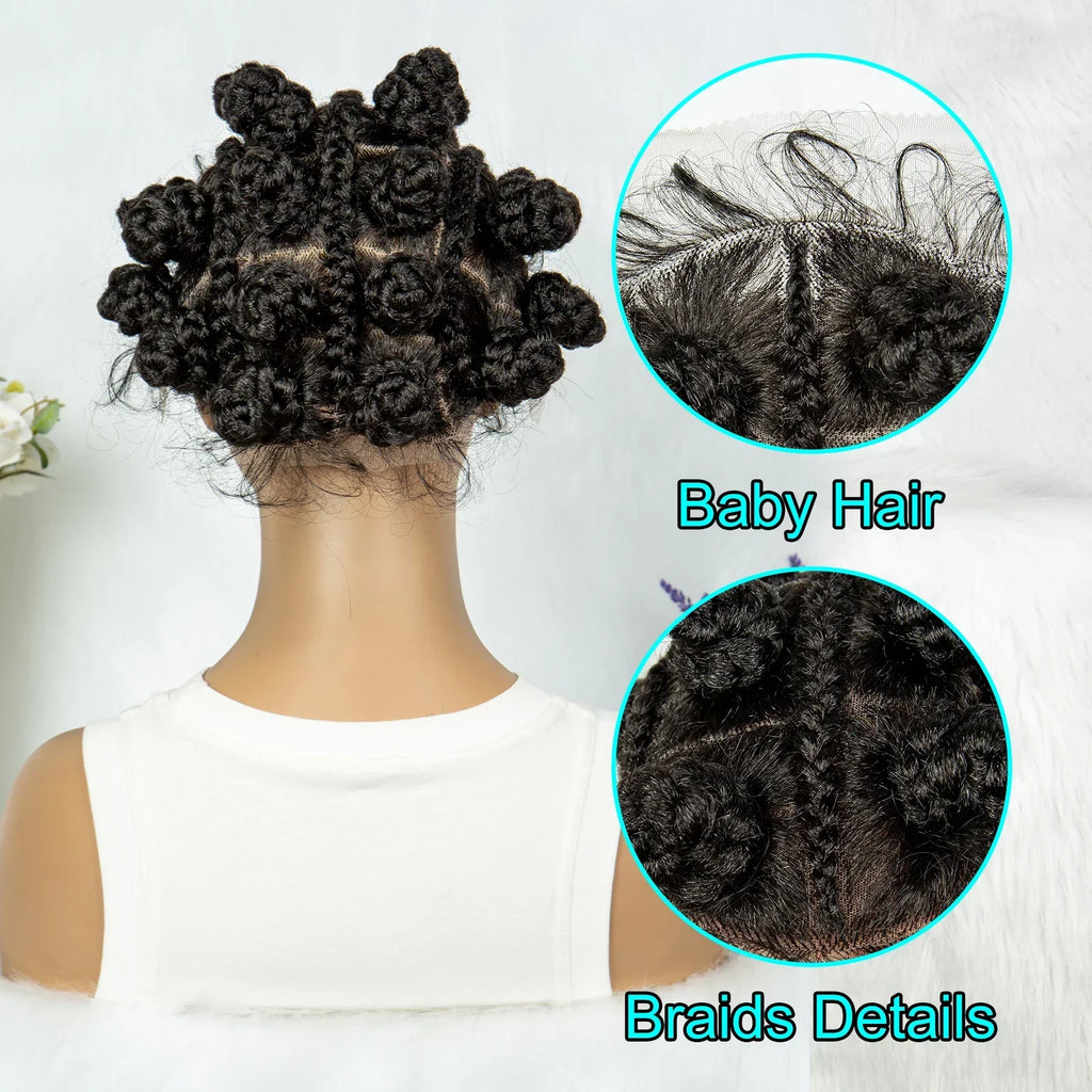 Bantu Knot Box Dreadlocks Wig | Full Lace with Baby Hair