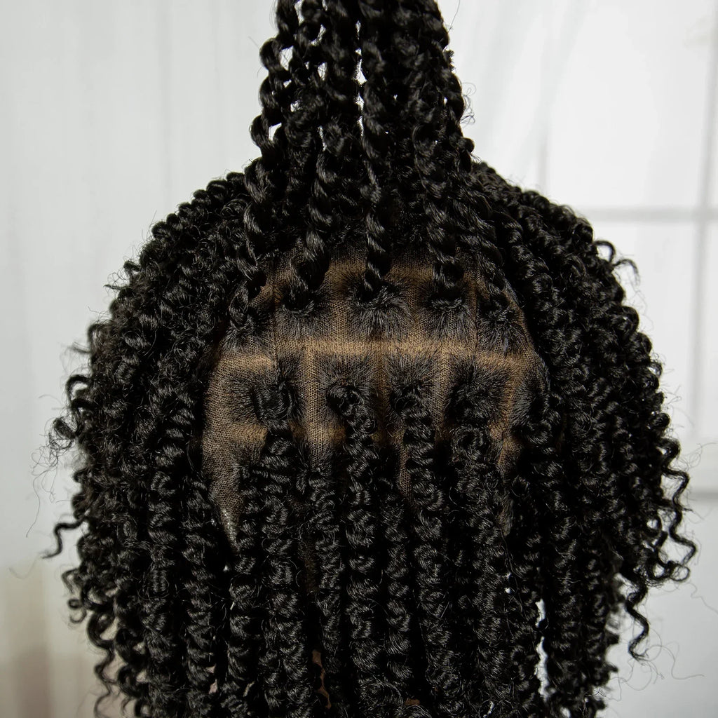 10" Natural Twist Braids Wig | Full Lace | Baby Hair | Short Braided Style