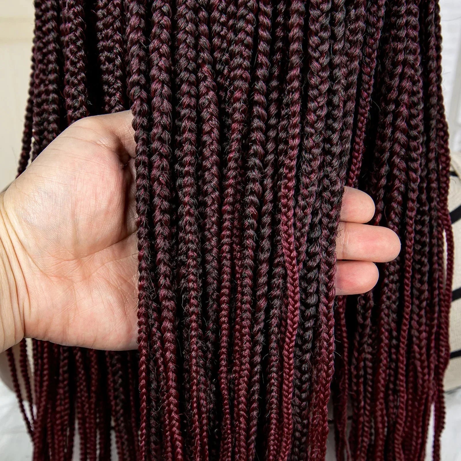 24" Full Lace Knotless Box Braided Wig | Lace Frontal Cornrow Braids | Baby Hair Synthetic Wig for Women