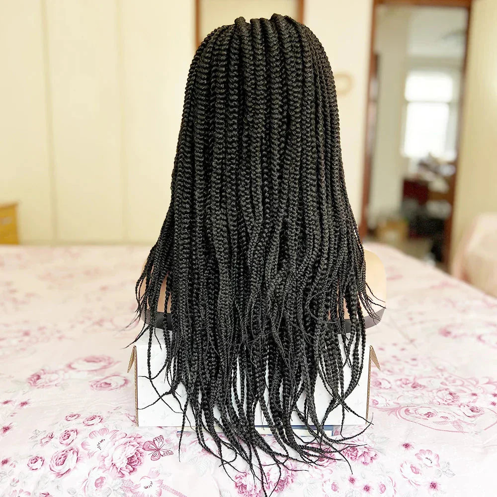 20-30 Inch Ombre Box Braids Wig | Lace Front | Short Braided Wigs for Black Women | High-Temperature Fiber