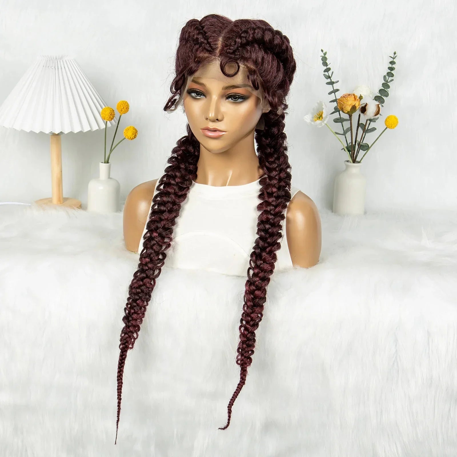 36" Twisted Braids Lace Front Wig | 13x1 | Senegalese Twist | Baby Hair | Handmade Synthetic Braids