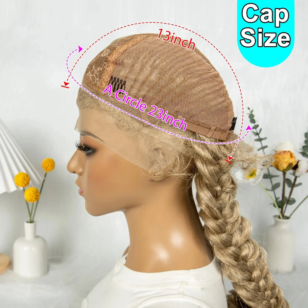 36" Twisted Braids Lace Front Wig | 13x1 | Senegalese Twist | Baby Hair | Handmade Synthetic Braids