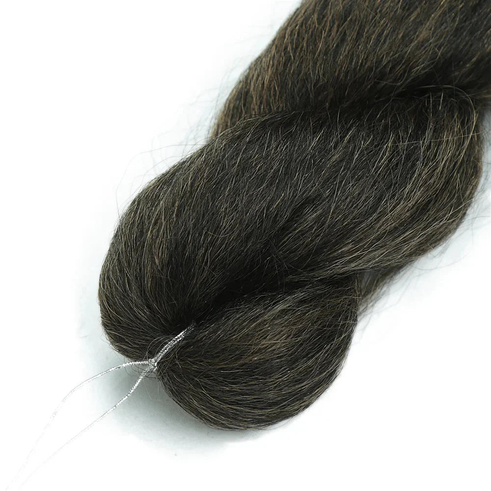 32" Full Lace Knotless Box Braids Wig - Synthetic - with Baby Hair - Medium Brown Lace