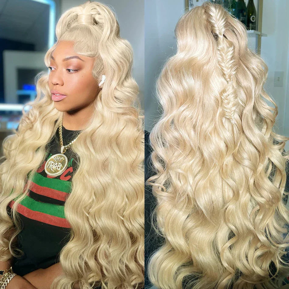 613 Blonde 13x6 HD Lace Frontal Wig - Brazilian Remy Hair - Body Wave - Pre Plucked - 30 Inches