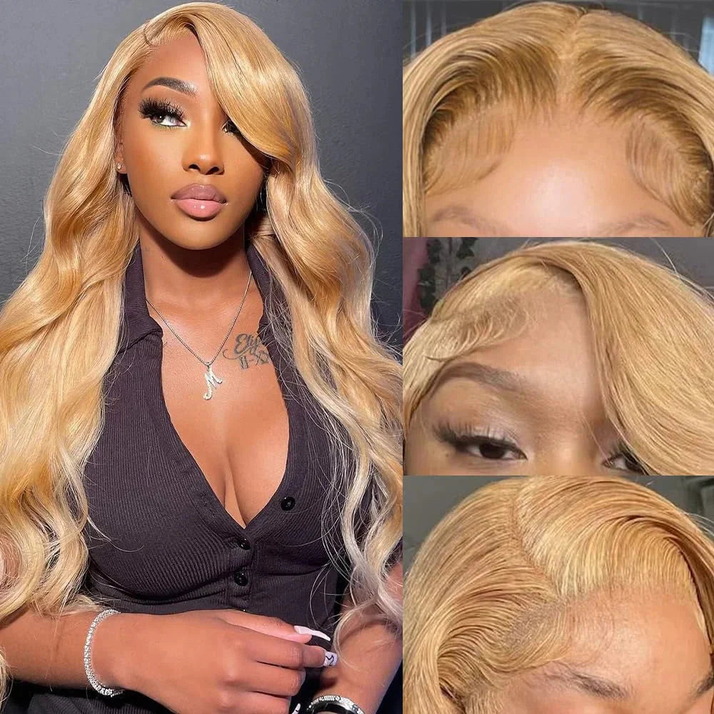 #27 Colored Honey Blonde | HD | Transparent | Lace Front Wigs | Human Hair| Body Wave | Brazilian | Human Hair