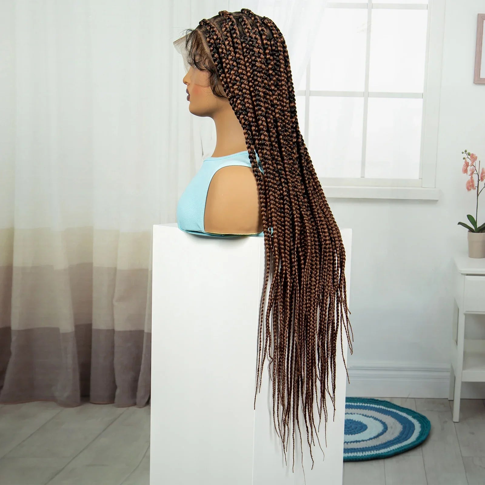 36" Knotless Box Braids Wig | Full Lace | Baby Hair | Natural Look