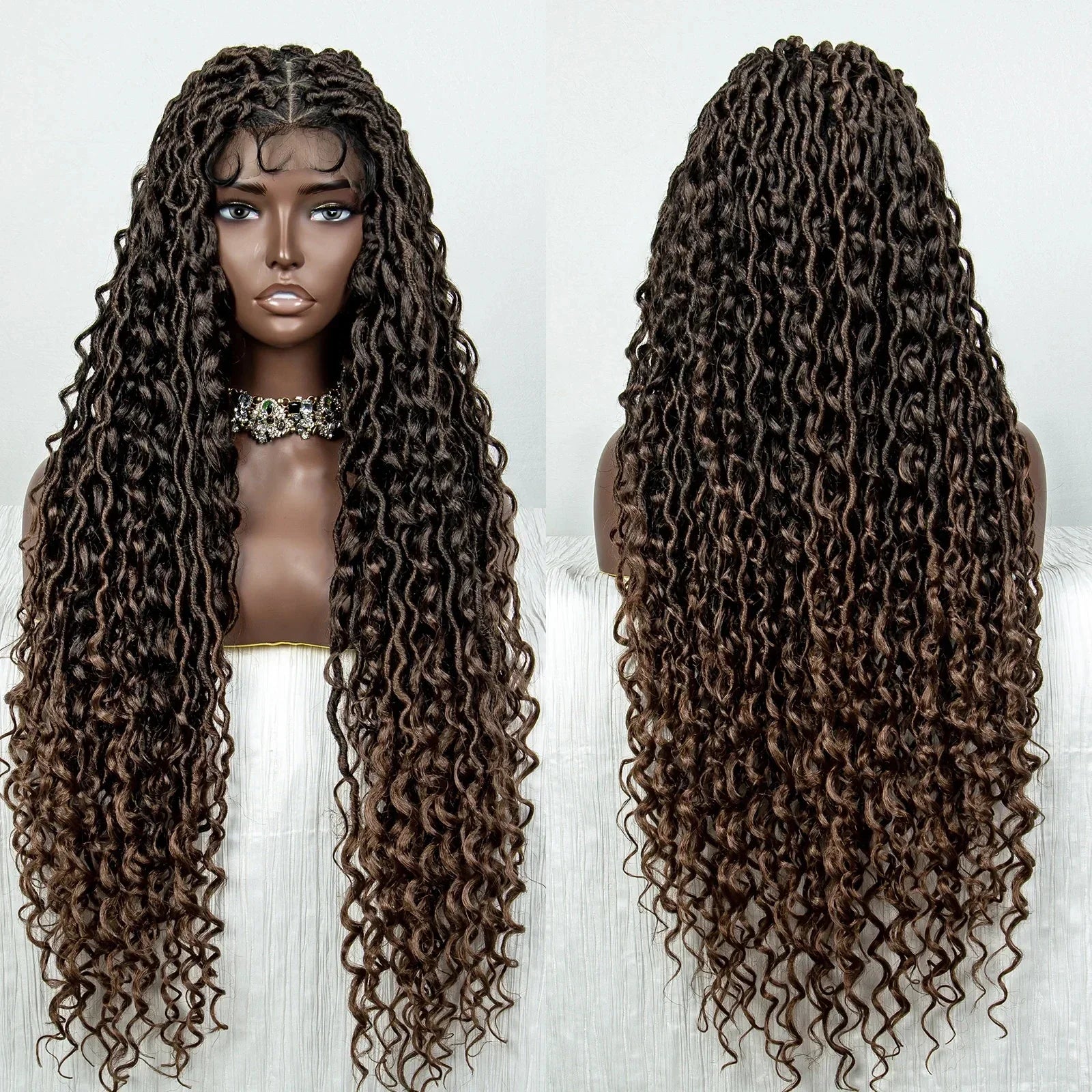 36" Long Braided Wig | Full Lace | Baby Hair | Daily Wear
