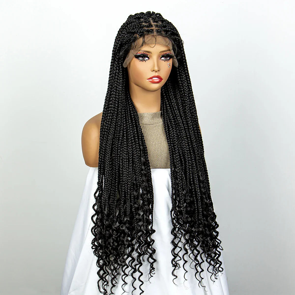 36" Deep Wave Dreadlocks Braided Wig | Lace Front | Baby Hair | Natural Look