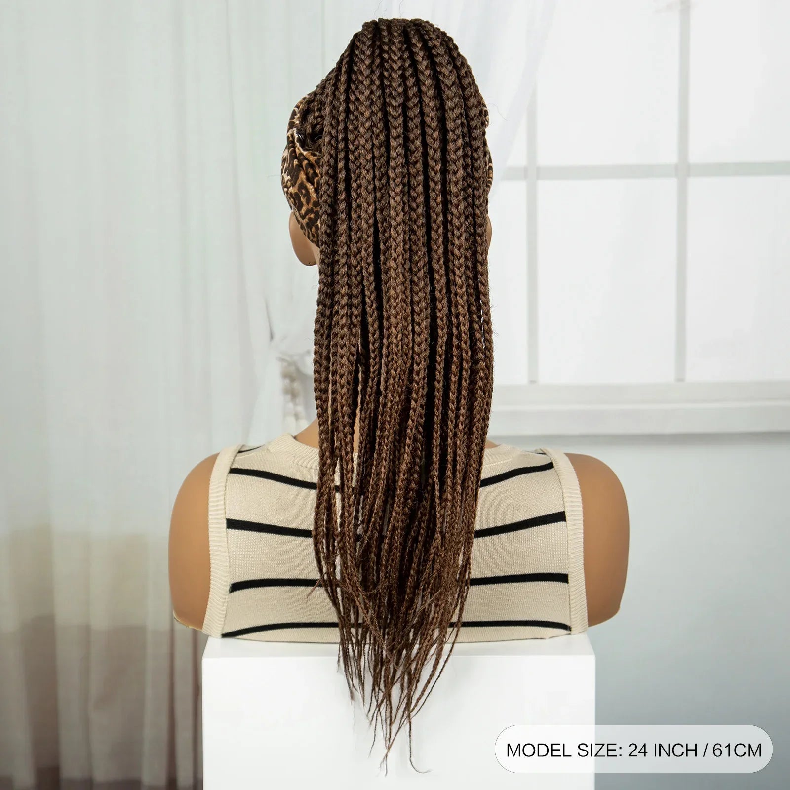 613 Blonde Ponytail Headband Braid Wig with Bangs | Knotless Style