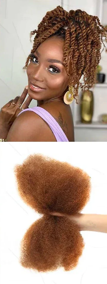 Afro Kinky Bulk Human Hair for Braids | Virgin Remy Extensions (Multi-Color Options)