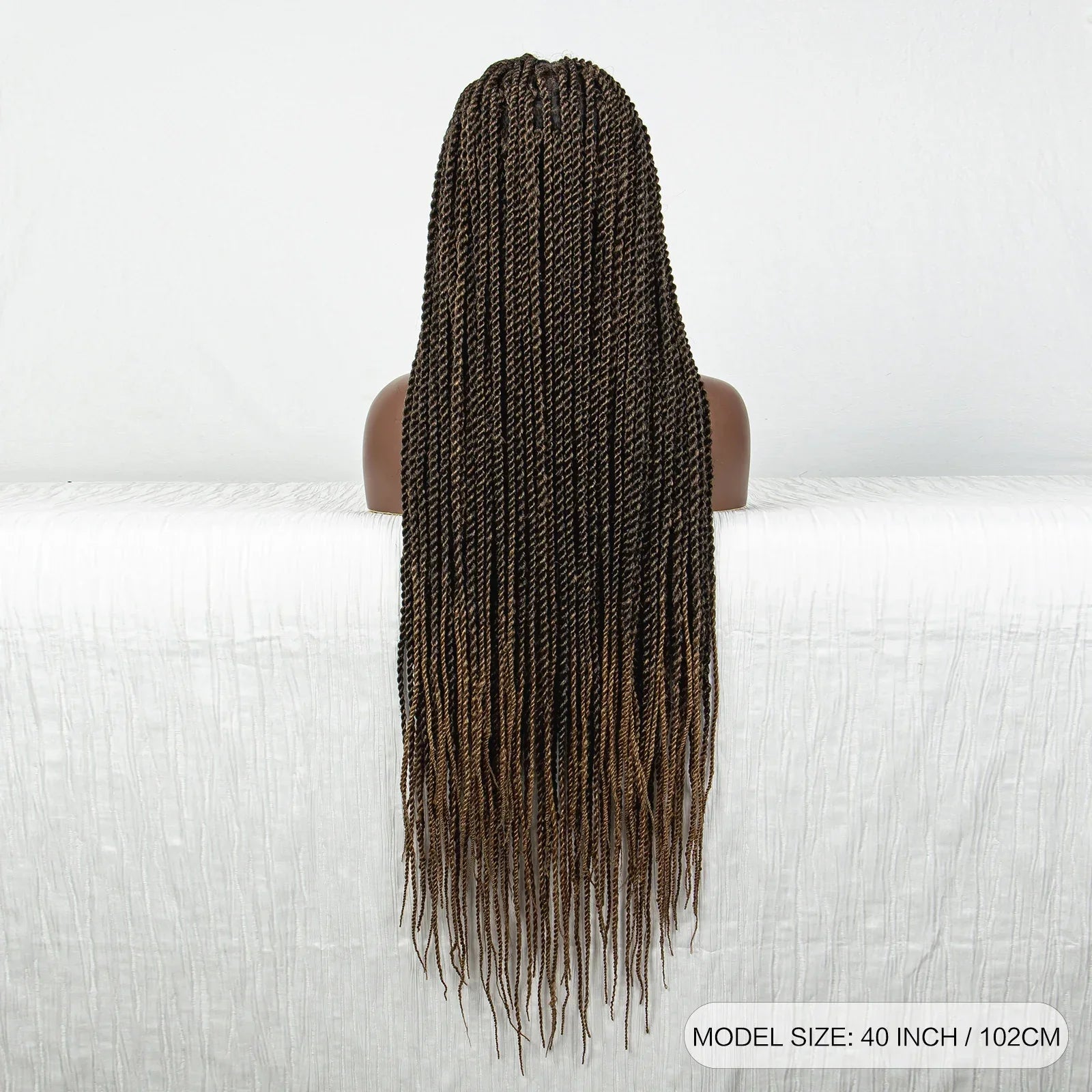 40" Long Straight Braided Wig | Full Lace | Baby Hair | Colored Braids