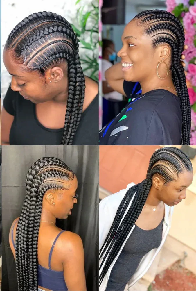 36" Cornrow Braided Wig | Full Lace Frontal | With Baby Hair | For Black Women