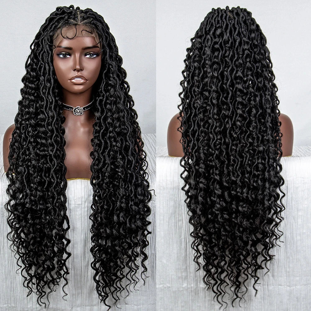 36" Long Braided Wig | Full Lace | Baby Hair | Daily Wear