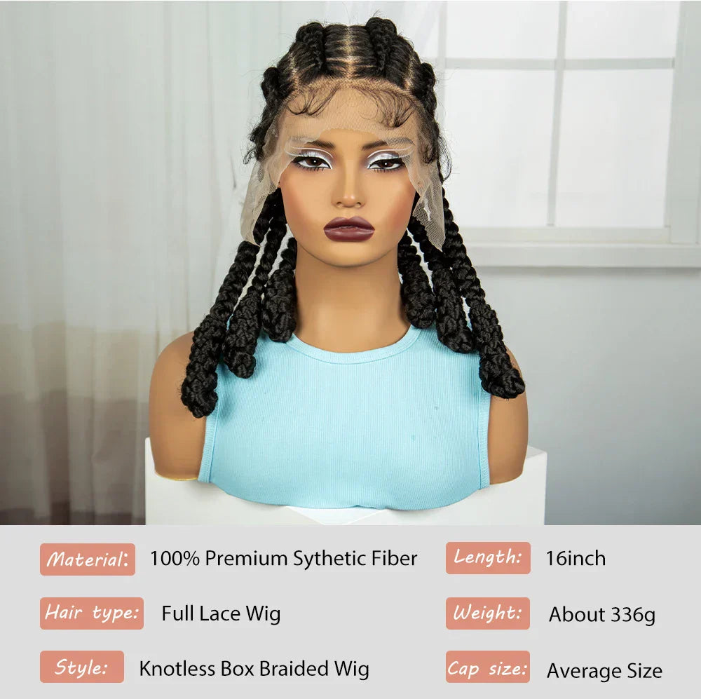 16" Natural Cornrow Braids Wig | Transparent Full Lace | Baby Hair