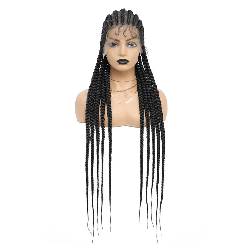 36" Blonde Goddess Braids Wig | Jumbo Plaits | Full Lace Front | Knotless | Handmade