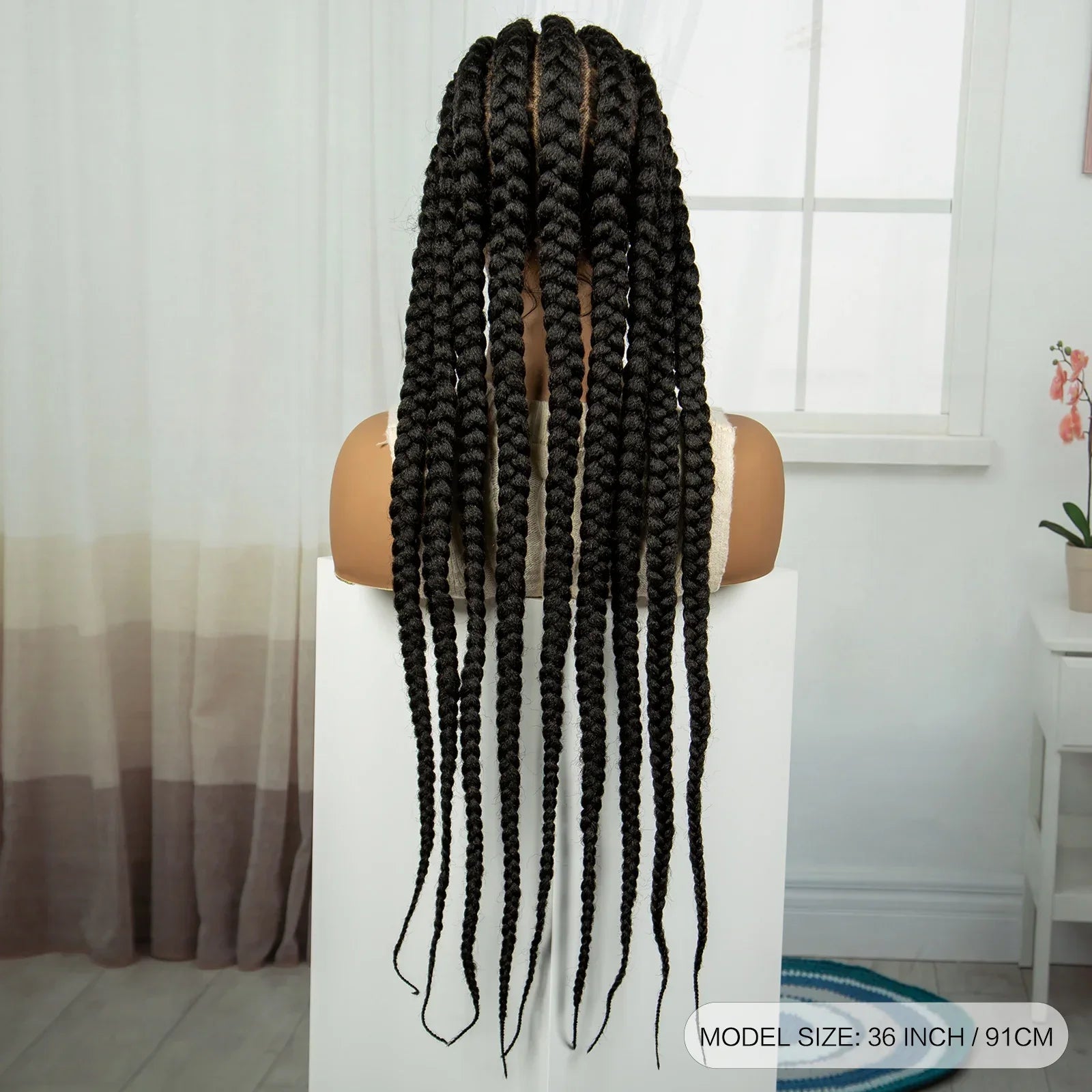 36" Cornrow Knotless Braids Wig | Full Lace Frontal | Baby Hair | Cosplay