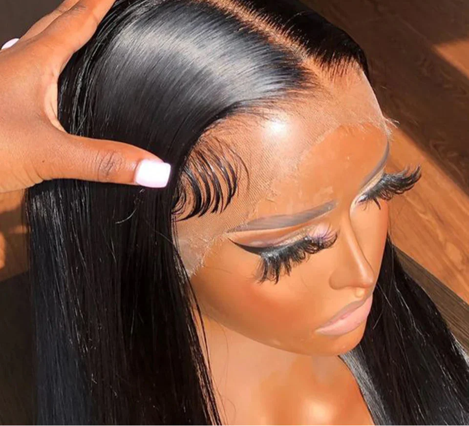 32 Inch Bone Straight T-Part Lace Front Wig | Transparent & Pre-Plucked Brazilian Remy Human Hair