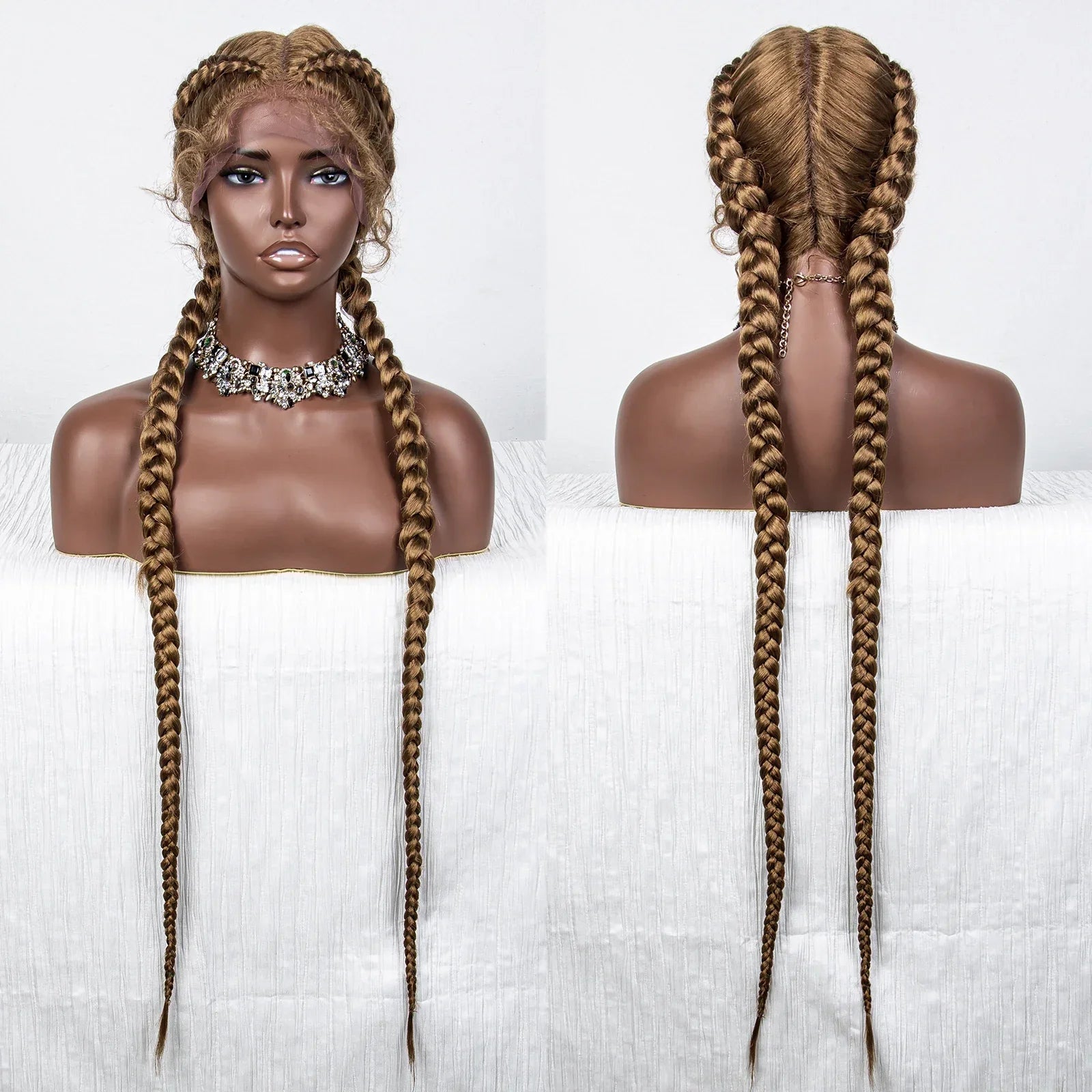 36" Twist Braided Wig | Lace Front | Natural Color | Clearance Sale
