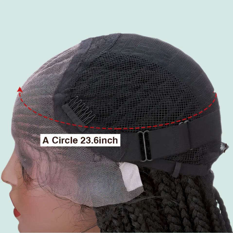 28" Braided Wig | Cornrow Braids with Curly Ends | Lace Front Wig | Baby Hair | Synthetic Hair | Black Women