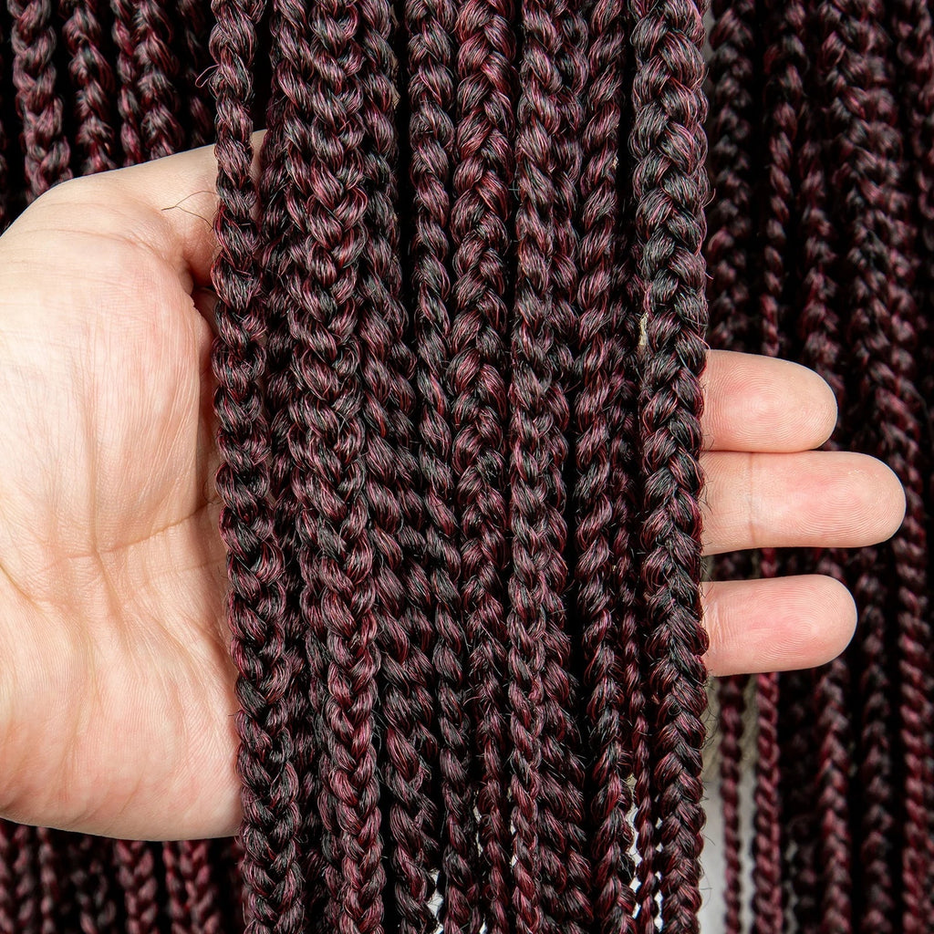 36" Long Knotless Braided Wig - Full Lace, Cornrow Accents, Baby Hair - For Black Women