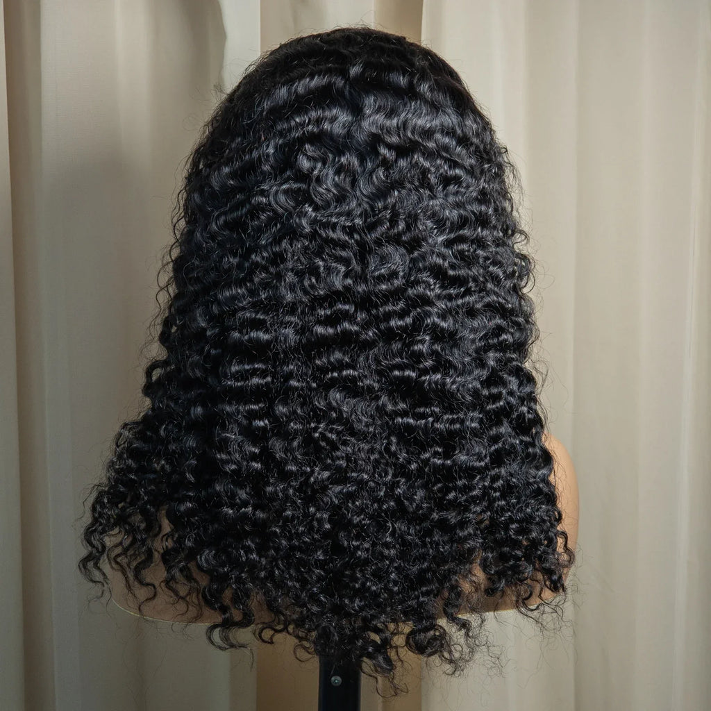 20" Deep Wave Double Drawn HD 5x5 Lace Closure Wig | Burmese Curly Remy Hair | 350% Density