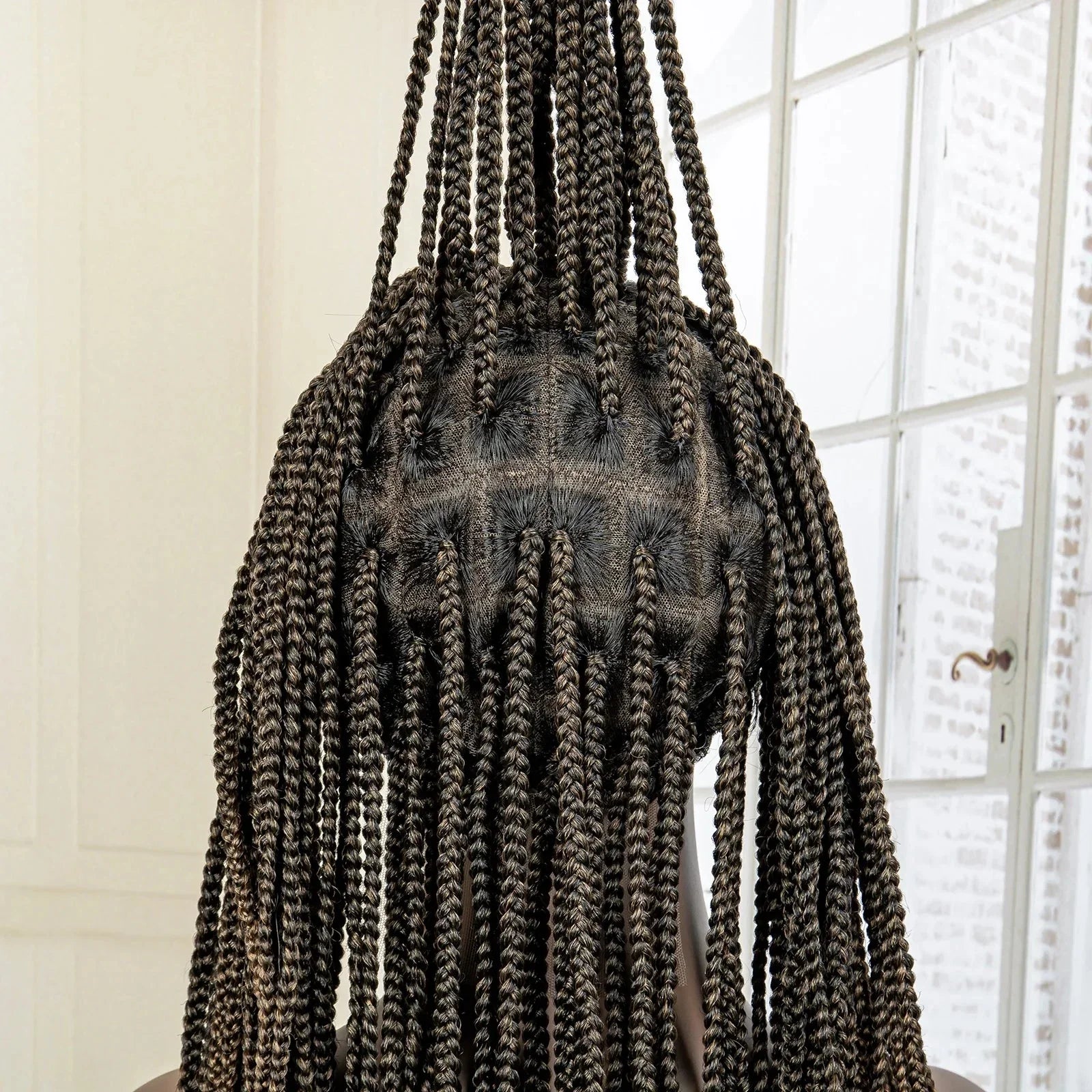 24" Full Lace Knotless Box Braided Wig | Lace Frontal Cornrow Braids | Baby Hair Synthetic Wig for Women