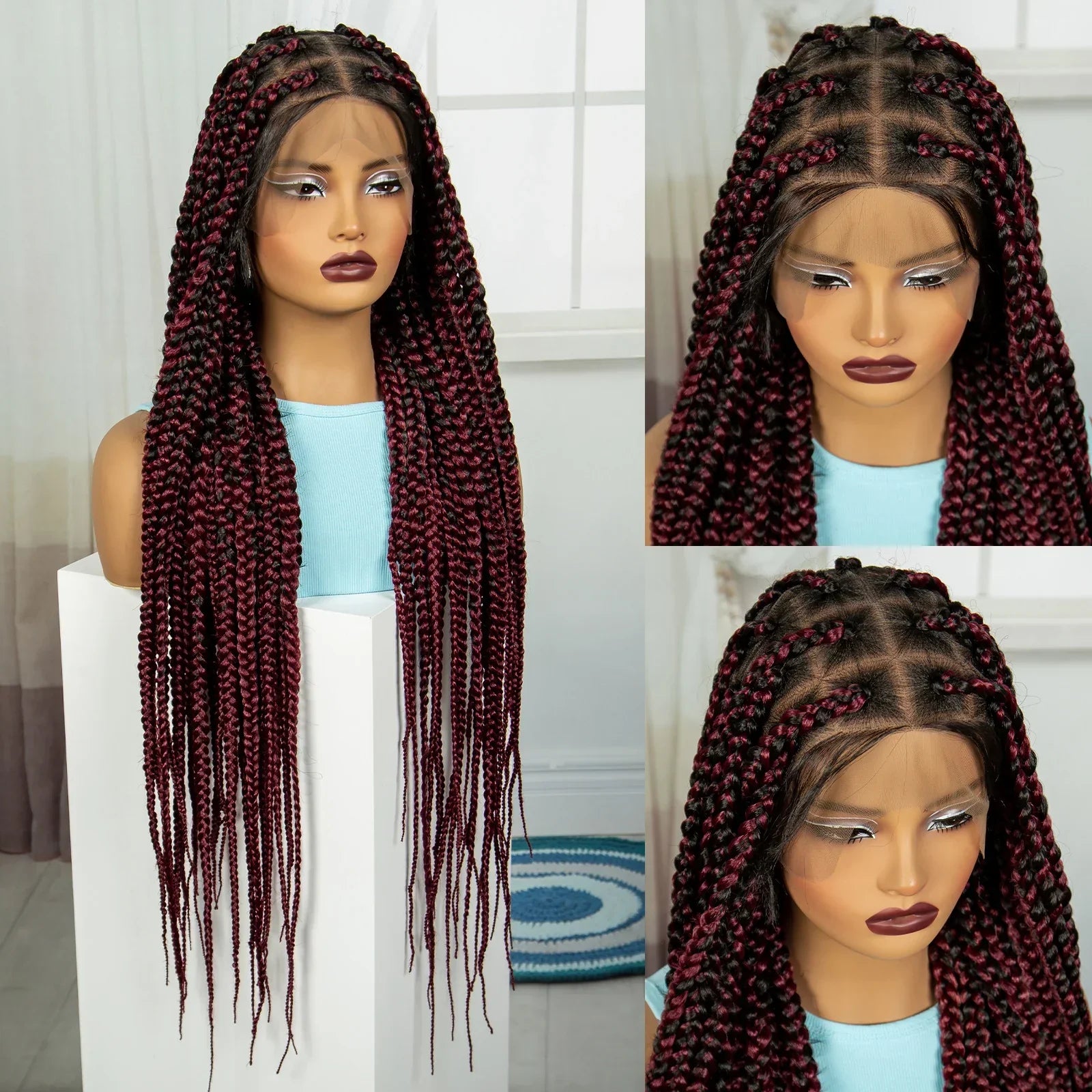 36" Knotless Box Braids Wig | Full Lace | Baby Hair | Natural Look