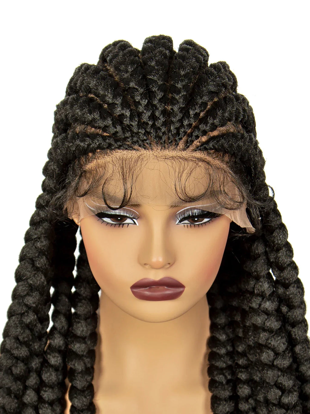 36" Cornrow Knotless Braids Wig | Full Lace Frontal | Baby Hair | Cosplay