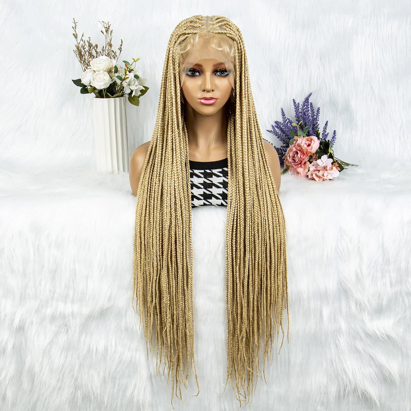 36" Twisted Box Braids Wig | Full Lace with Natural Hairline
