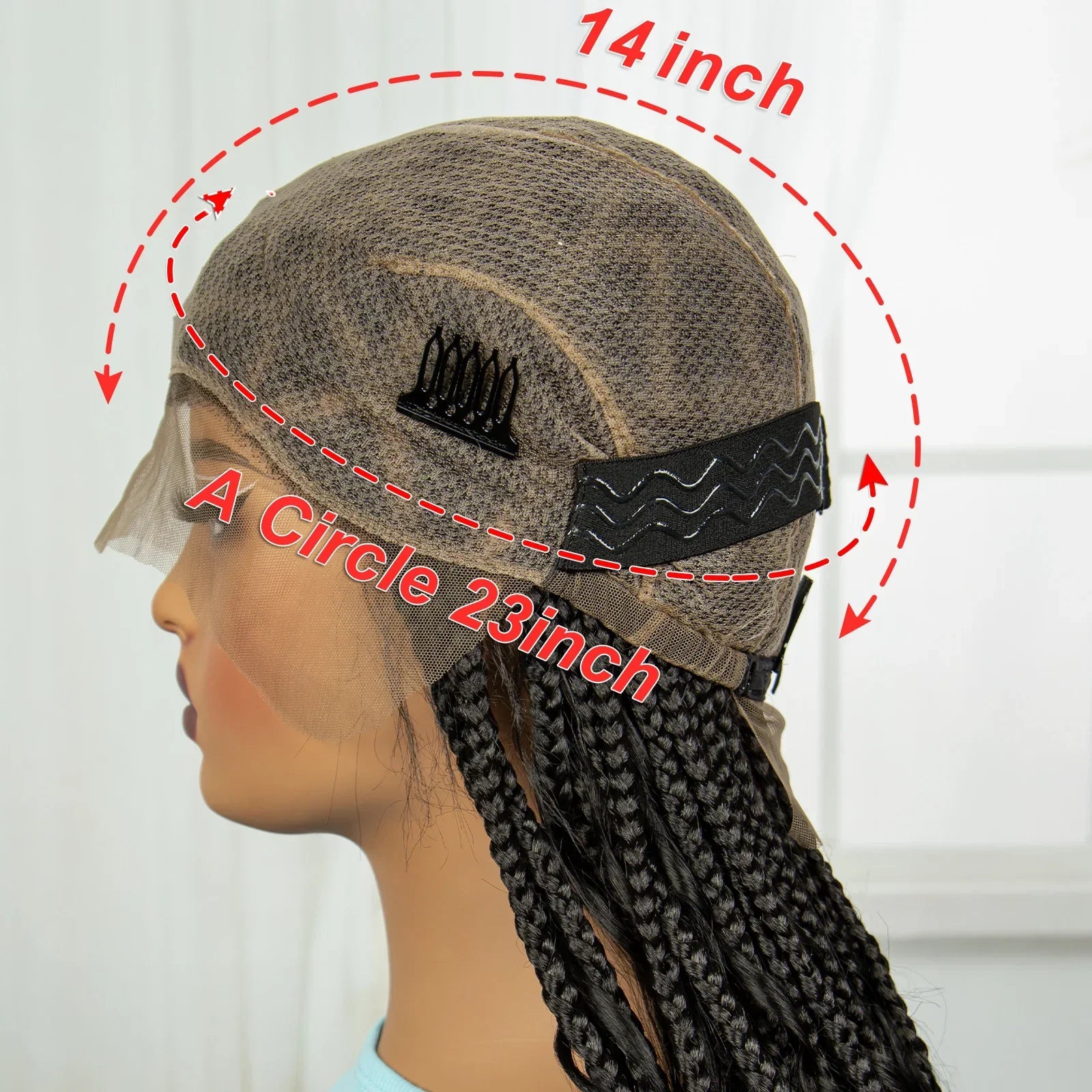 36" Ombre Boho Knotless Braids Wig | Curly Ends | HD Full Lace | Baby Hair