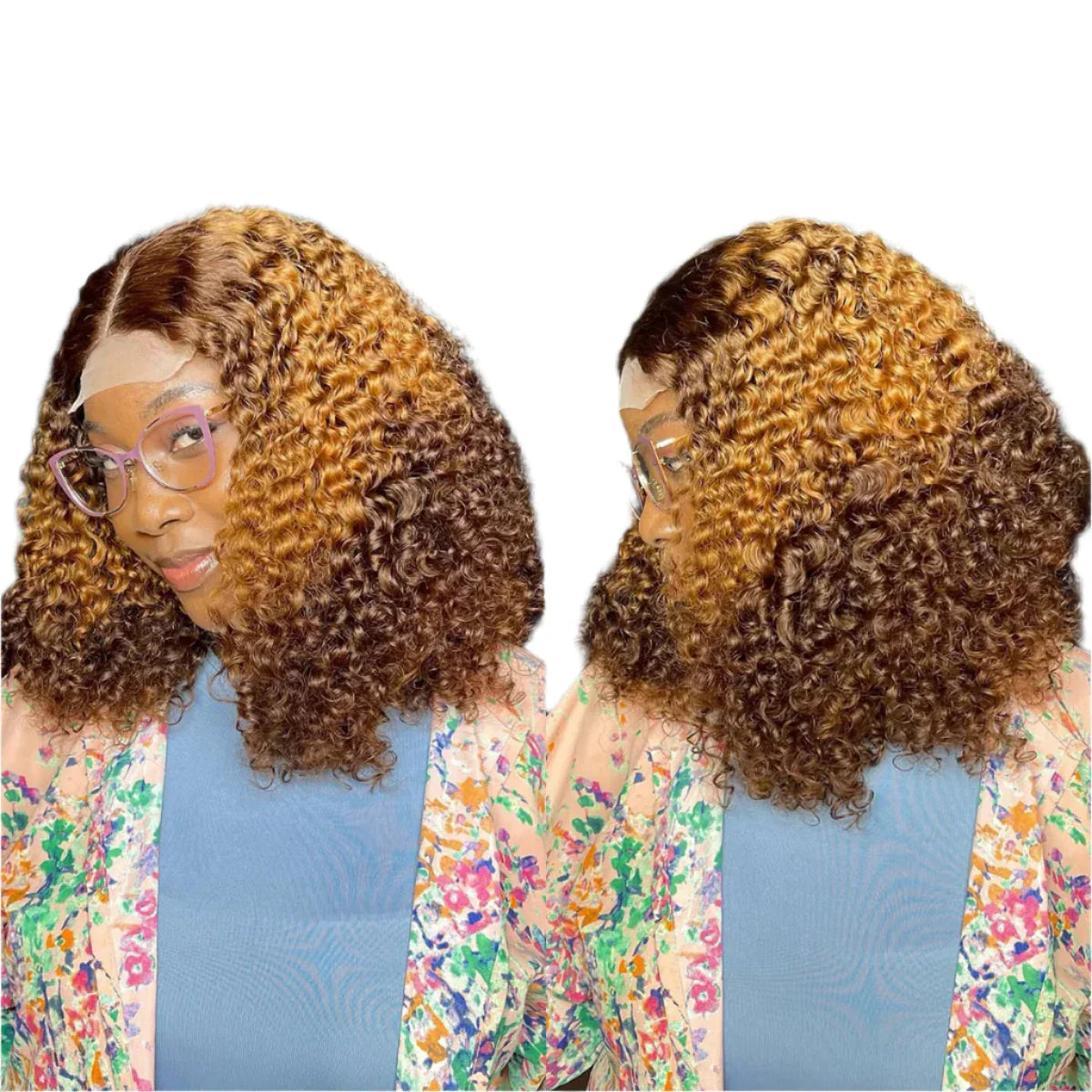 450% Density Ombre Honey Blonde Jerry Curly HD Lace Frontal Wig | Pre-Plucked Human Hair