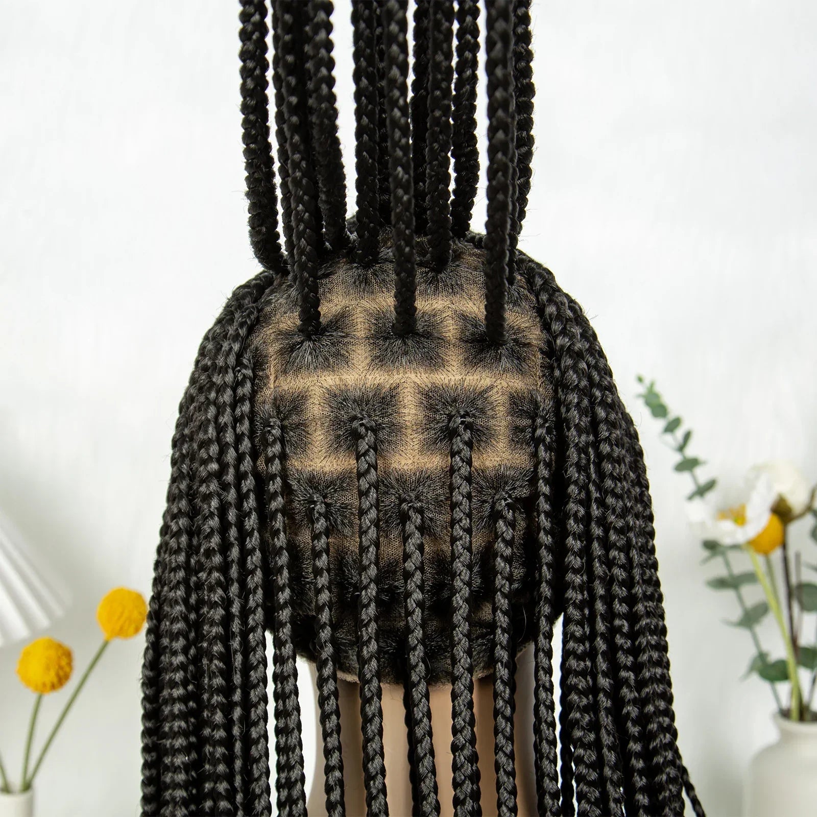 36" Cornrow Braided Wig | Full Lace Braided Wig | Box Braids | Long Braids | Synthetic Hair | Black Women