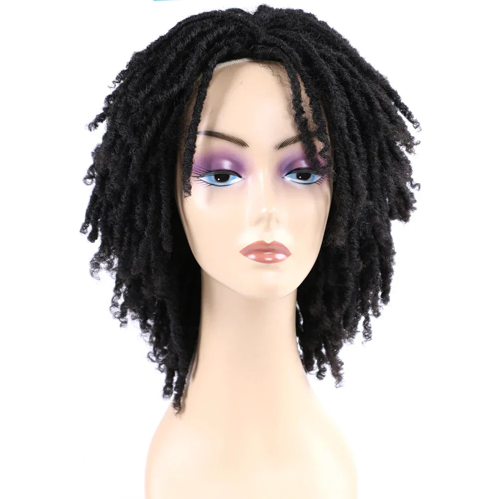 10" Braided Bob Wig | Afro Dreadlock Wig | Curly Ends | Synthetic Crochet Wig | Cosplay