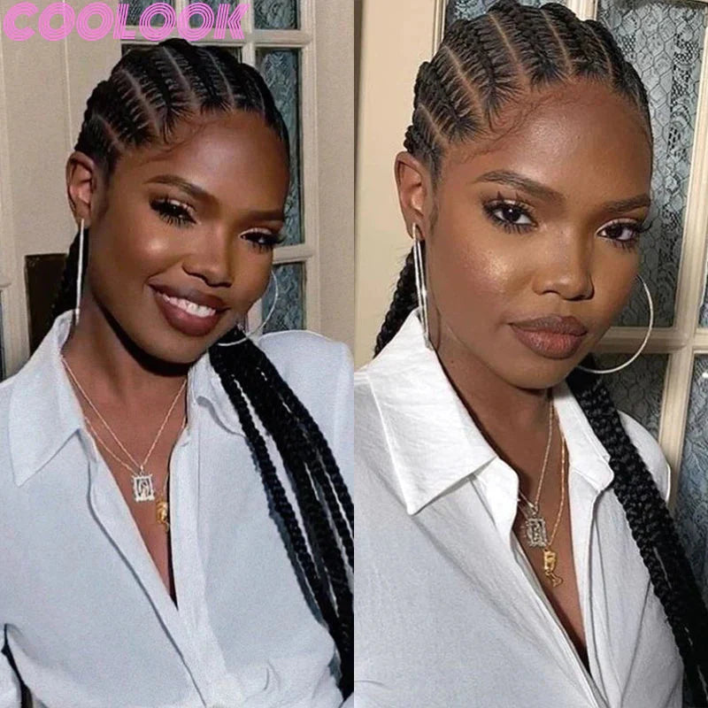 36" Blonde Goddess Braids Wig | Jumbo Plaits | Full Lace Front | Knotless | Handmade