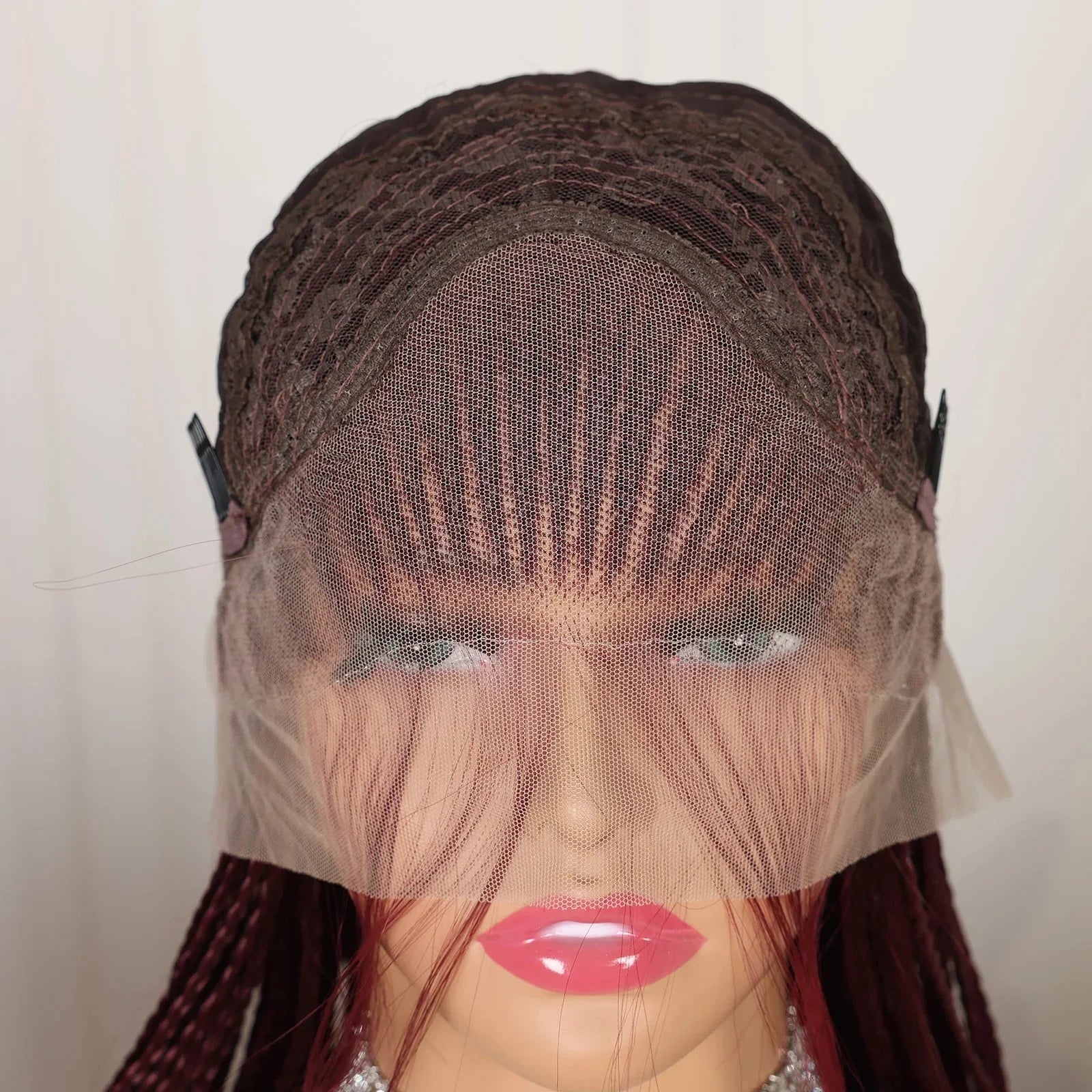 99J Burgundy Goddess Twist Braids Wig | HD Lace Frontal | Knotless | Baby Hair