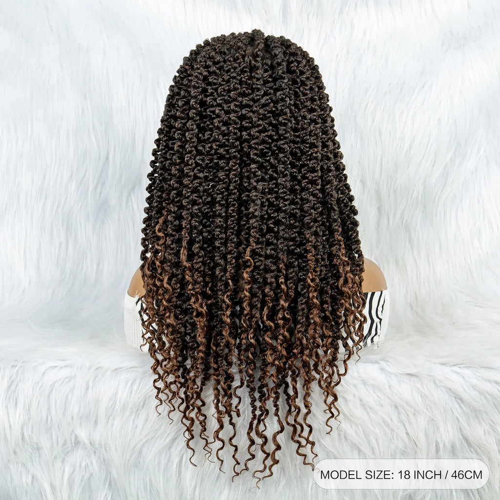 18" HD Lace Full Lace Braided Wig | Twist Braids | Baby Hair | Natural Look | Synthetic Hair