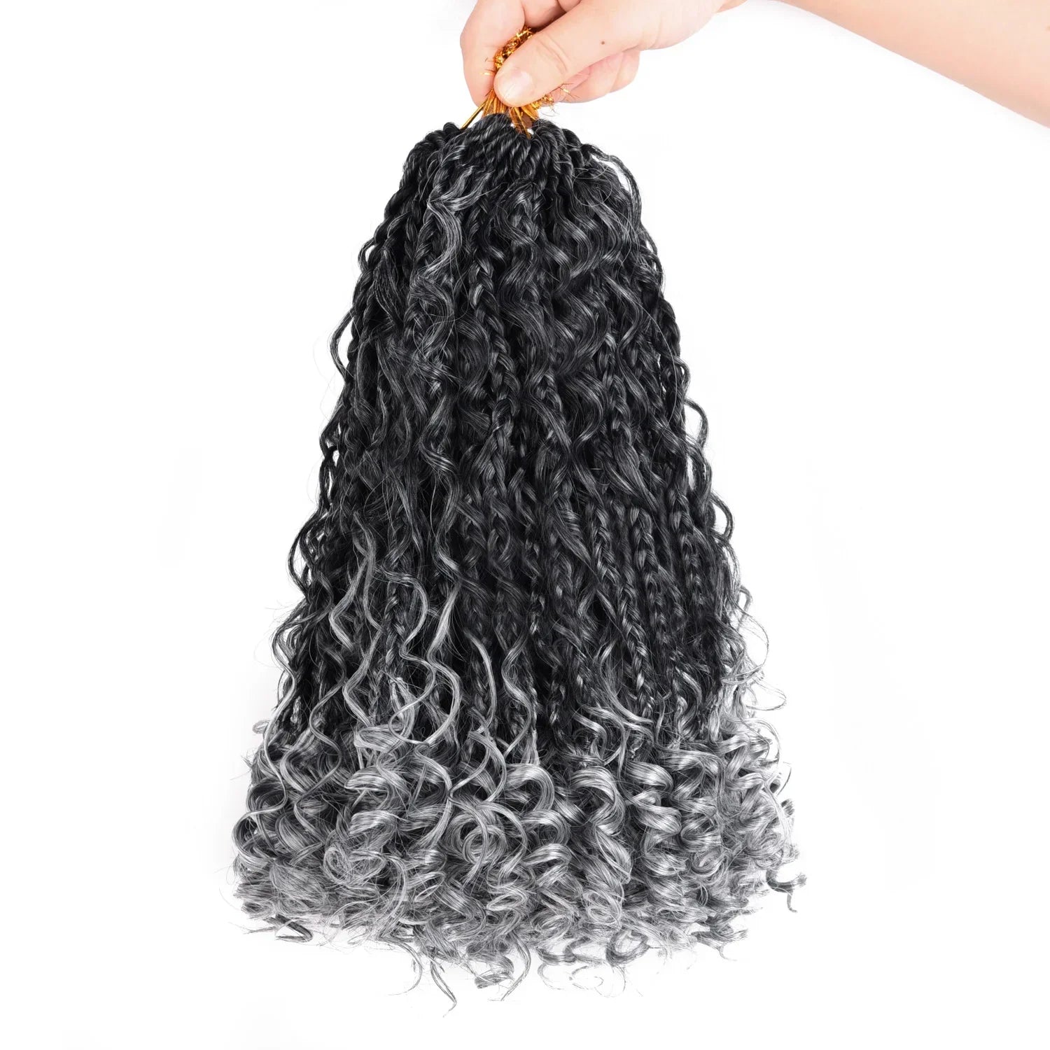 10" Bob Goddess Box Braids Crochet Hair | Boho Braids with Curls