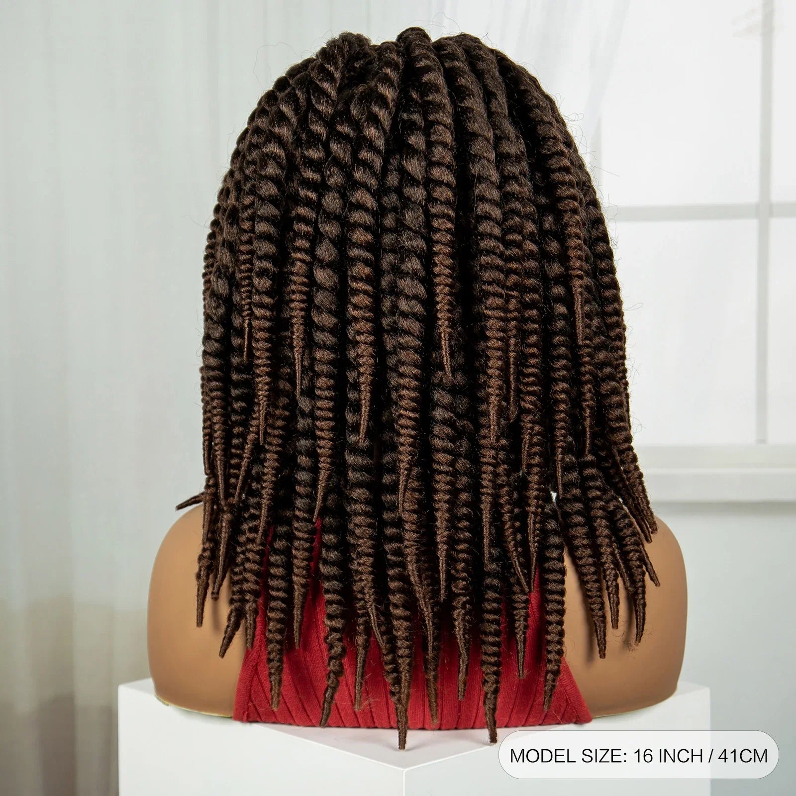16" Twist Knotless Braids Wig | HD Full Lace | Baby Hair | Natural Look