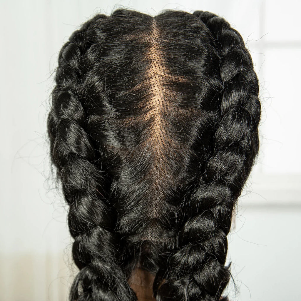38" Knotless Twist Cornrow Braids Wig | Full Lace | Baby Hair