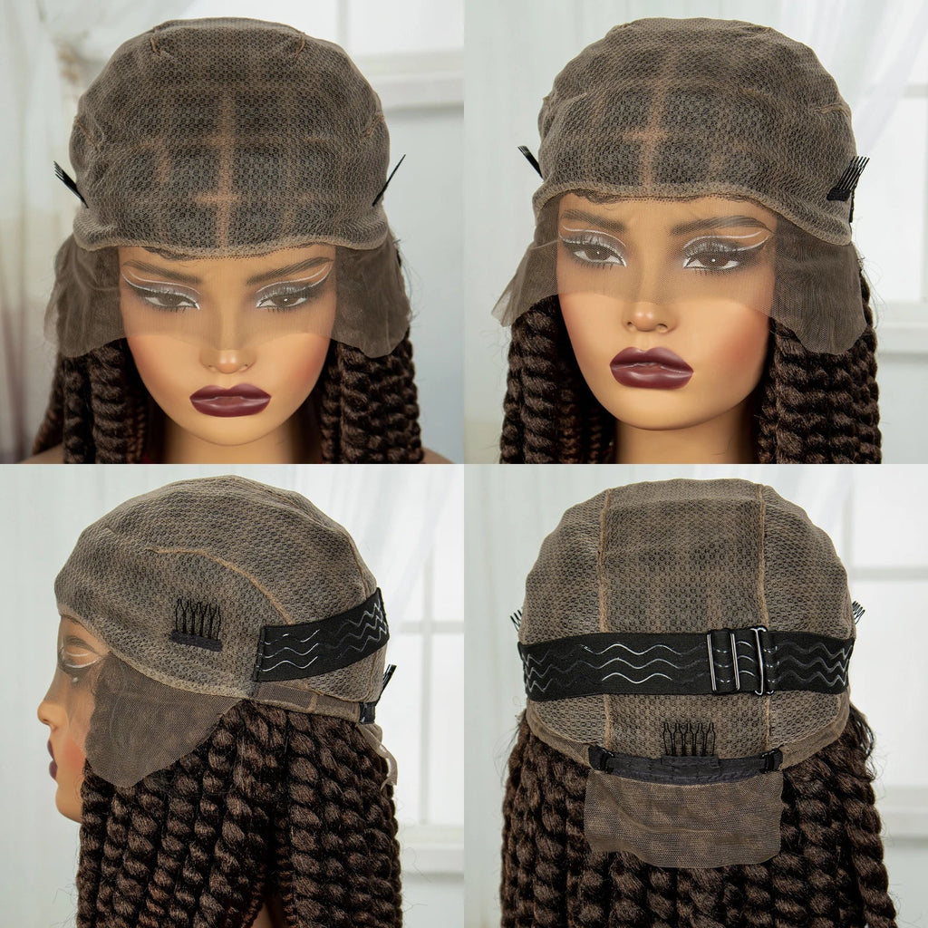 16" Twist Knotless Braids Wig | HD Full Lace | Baby Hair | Natural Look