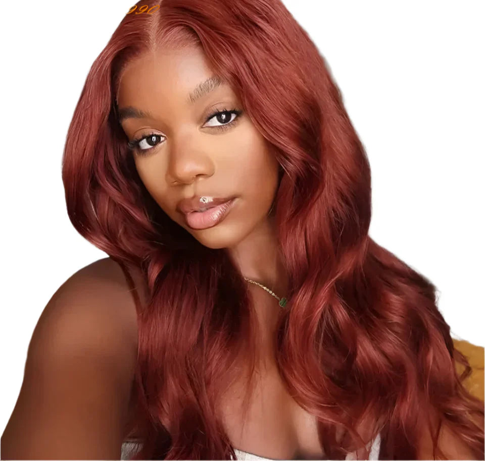 180% Density 1B/27 Ombre Highlight Body Wave Wig | 4x4 Transparent Lace Front Human Hair (Pre-Plucked)