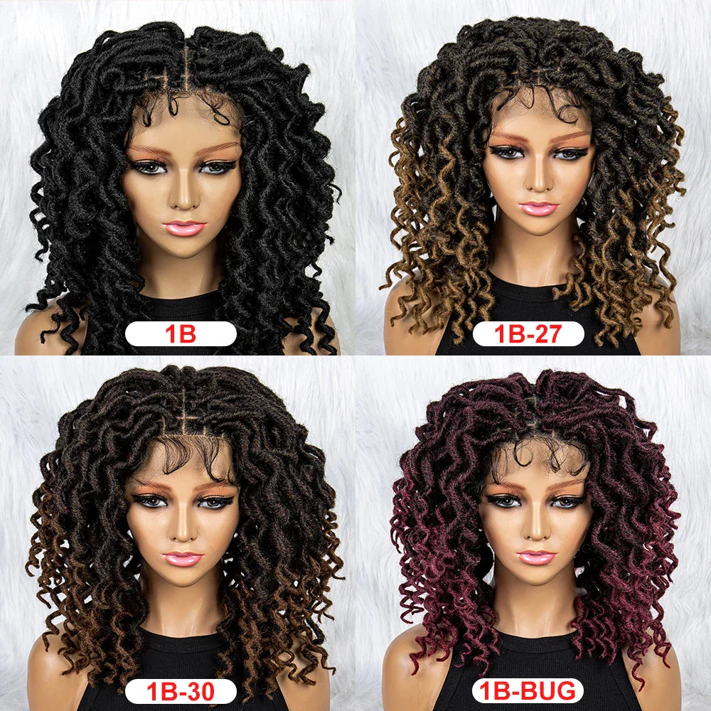 16" Synthetic Dreadlocks Braided Wig | Full Lace Crochet Style