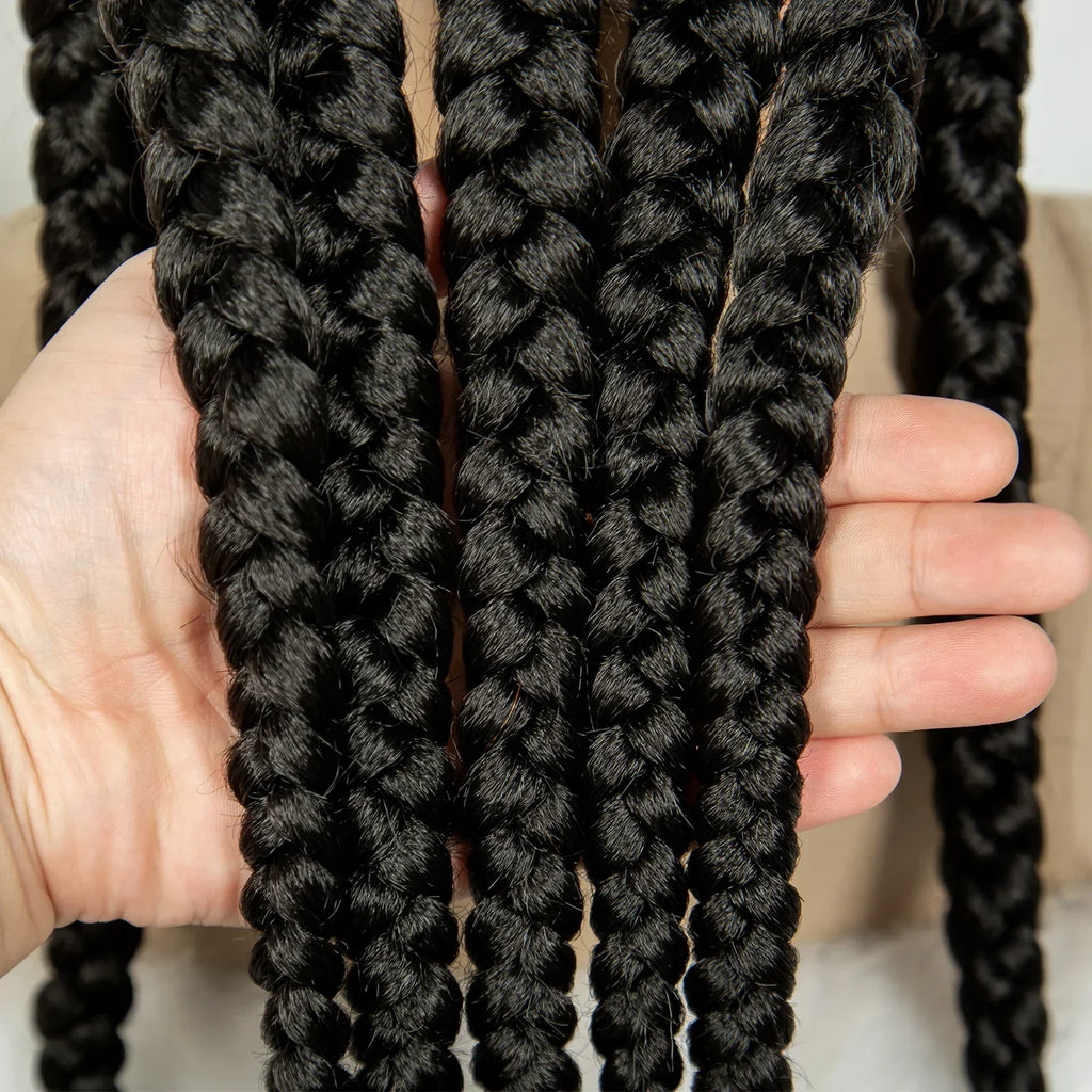 24" Full Lace Cornrow Braided Wig | Orange Boho Braids | Synthetic Lace Wig | Black Women