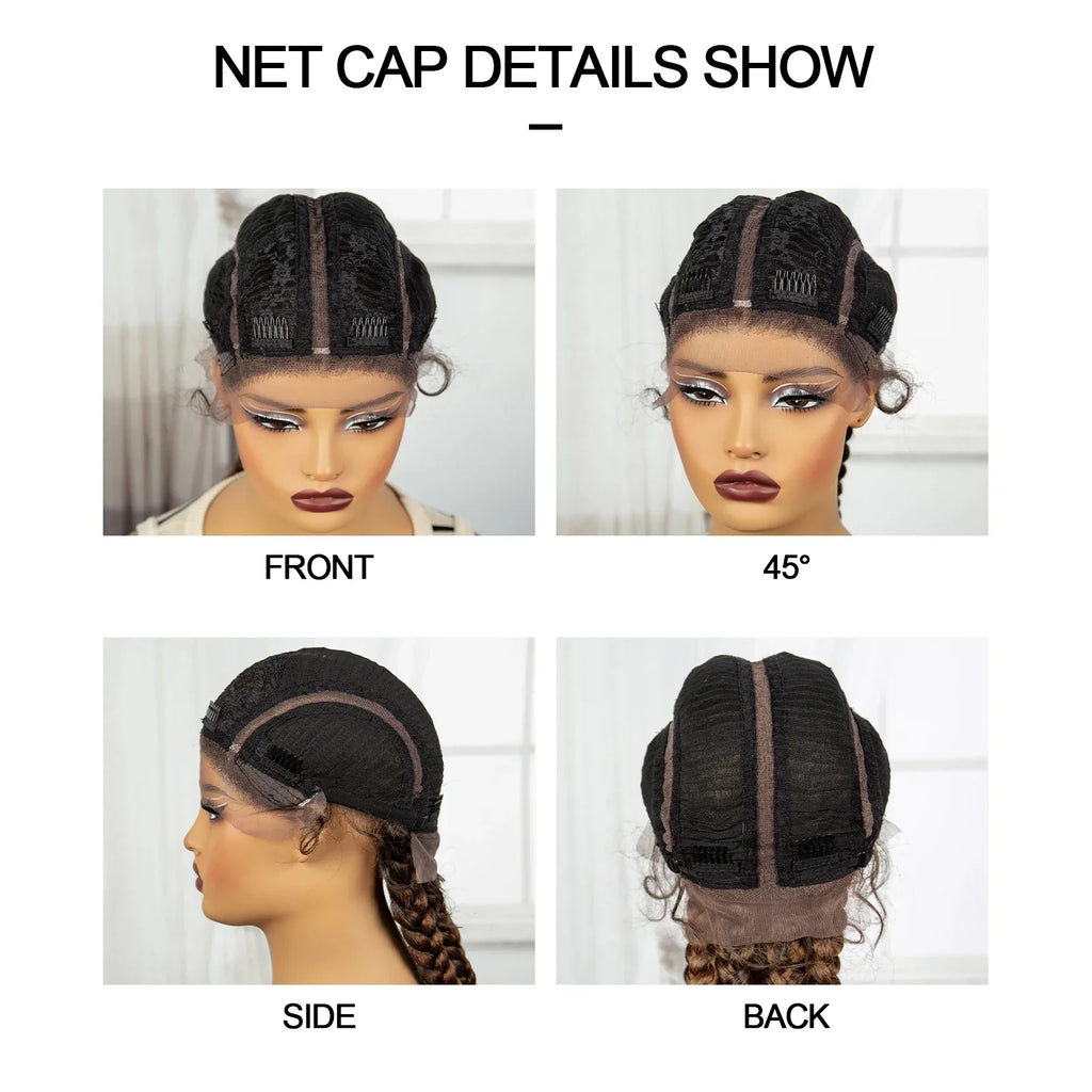 36" Natural Cornrow Braids Wig | Lace Front | Baby Hair | Long Braids