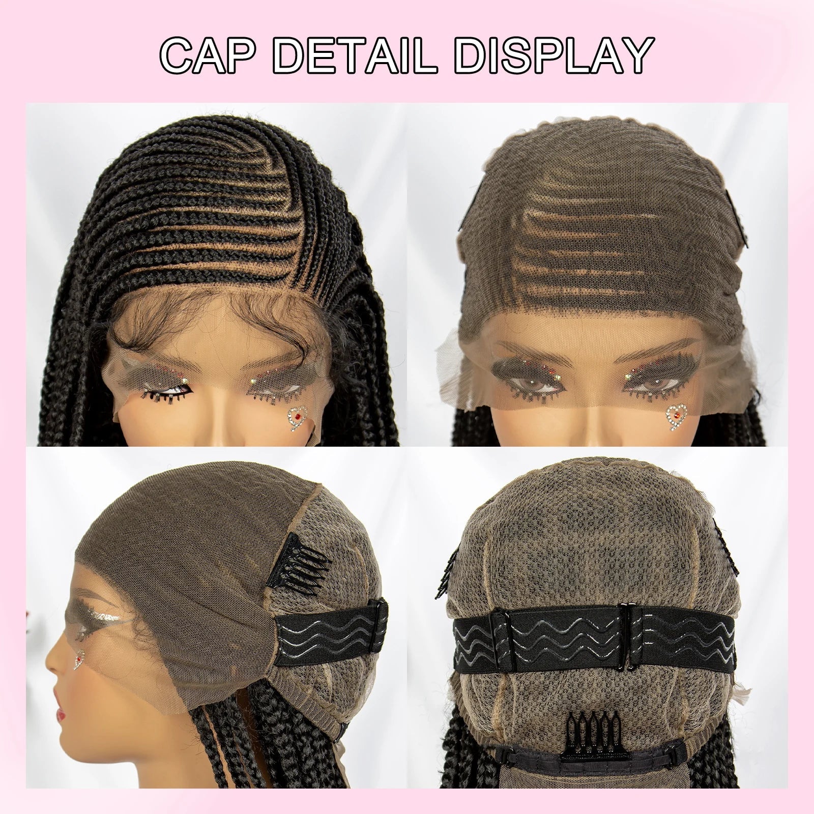 34" Full Lace Braided Wig | Knotless Box Braids | Baby Hair | Kanekalon Synthetic Hair | Black Women
