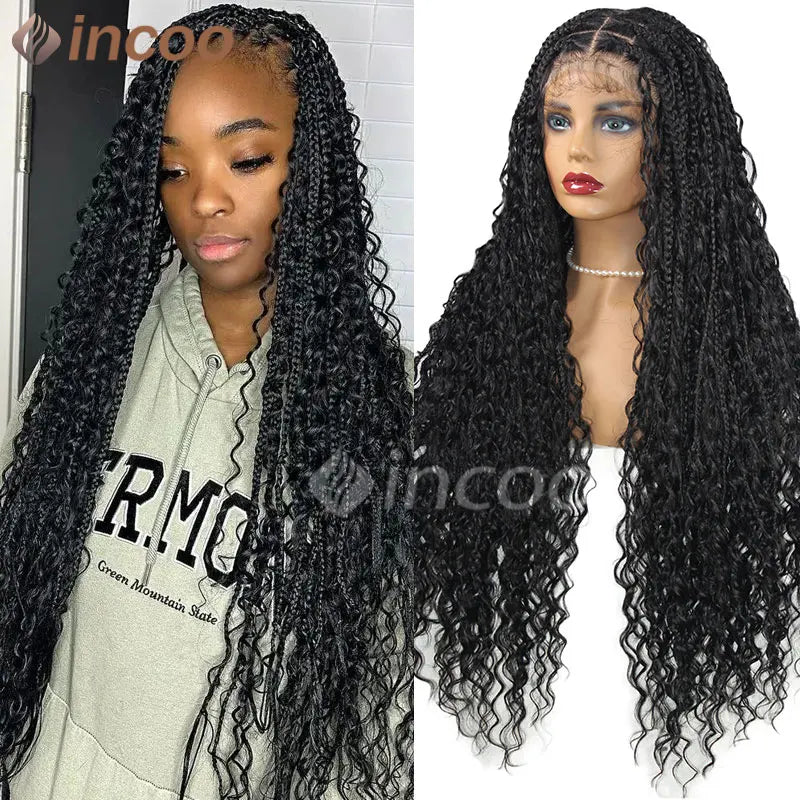 613 Blonde & Burgundy Butterfly Braids Wig | 36" Full Lace | Goddess Locs & Box Braids